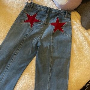 Free People Red Star Jeans